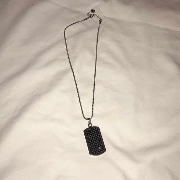 Other - Stainless steel chain with black pendant